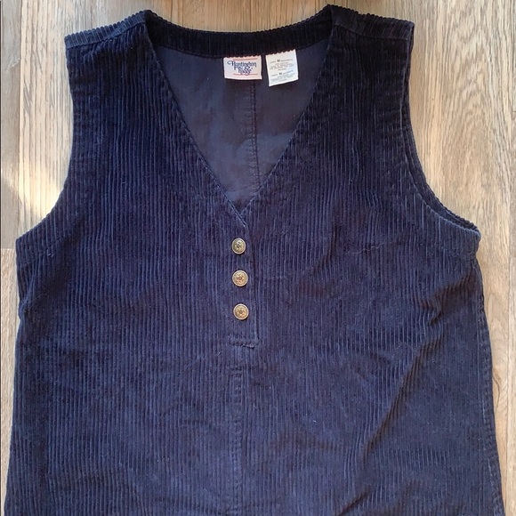 Vintage Navy blue cord pinafore dress - Picture 3 of 5